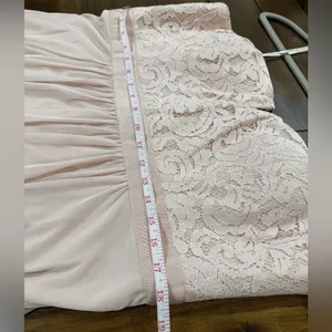 NWT Adrianna Papell Strapless Lace Tulle Dress Blush Pink Size 18 Cocktail Party thumbnail 4