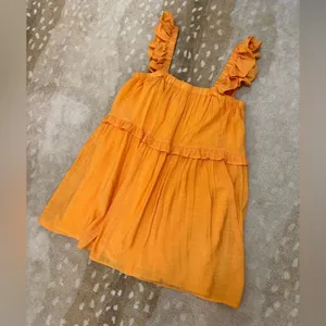 La Lavon bright orange ruffle tiered sundress women’s size large thumbnail 3