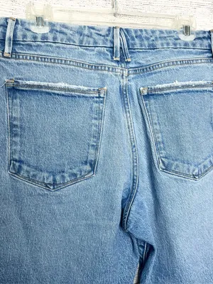 Good American Mid-Rise Cropped Straight Jeans - Blue thumbnail 8