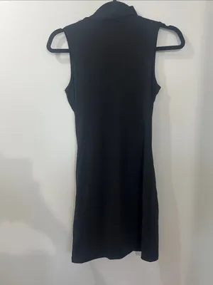 Just Quella Sleeveless Black Draped V-Neck Dress thumbnail 7