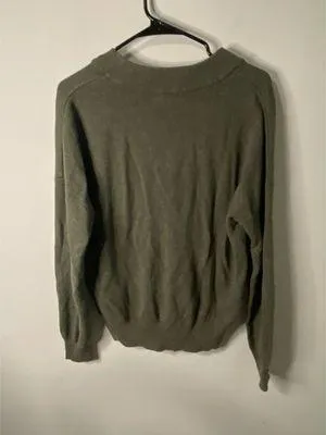 Lilla P Women's Easy Button Shawl Collar Sweater, Moss Green, Size Large thumbnail 3