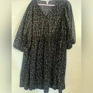 Ava & Viv Black Floral Long Sleeve Dress thumbnail 6