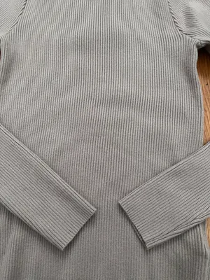 Commense Taupe Ribbed Mock Turtleneck Sweater thumbnail 3
