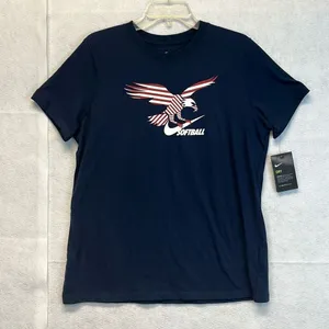 NWT NIKE T-Shirt Women's Large Obsidian Blue American Eagle Swoosh Softball Tee‎ thumbnail 1