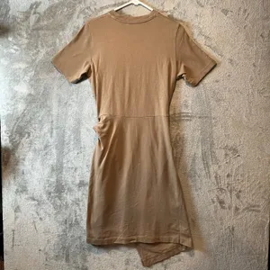Vince Tie-Waist T-Shirt Dress Minimalist Taupe Casual Everyday‎ Style Size XS thumbnail 4