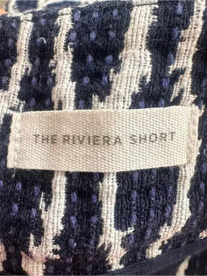 LOFT Navy and White Textured Pattern High Waist Shorts Women’s Size 4 thumbnail 6