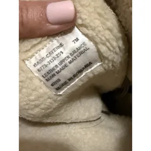 Bass Tan Leather High Workbook Faux Sherpa Lined Size 7 thumbnail 5