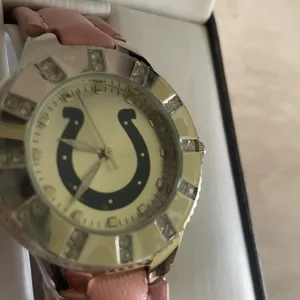 New Indinapolis colts pink watch adjustable with crystal face points thumbnail 3
