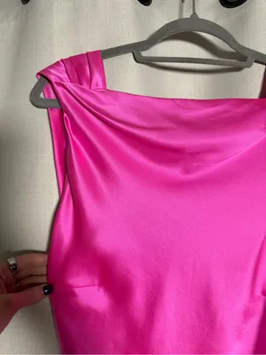 The Bar Asher Silk Backless Top in Bubblegum Hot Pink Size Medium thumbnail 6