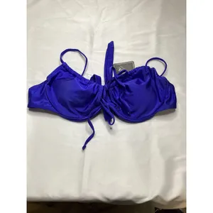Zaful Royal Blue Tie underwire Front Ruched Bikini Set‎ High Leg 2pcs M Swimsuit thumbnail 9