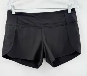 Lululemon Black Run Times Mid-Rise Shorts‎ Women Size 6 thumbnail 1