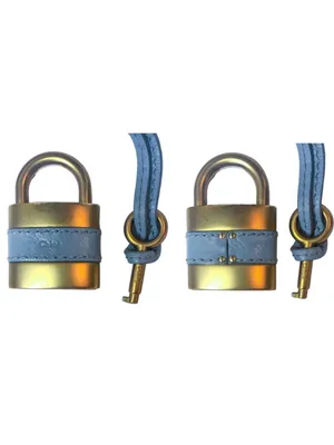 Chloé Paddington Blue Gray Leather Gold Hardware Padlock and Key Replacement thumbnail 15