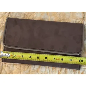 Lulus Purse Brown Clutch Crossbody Brown Foldover Removable Chain Strap NWT thumbnail 8