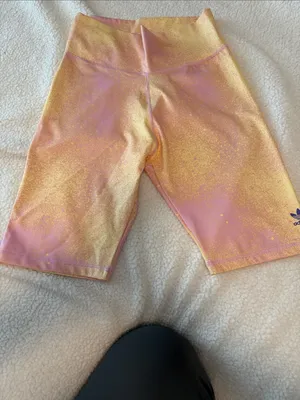 adidas Pink and Gold Shimmer Bike Shorts thumbnail 5