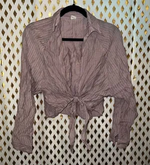 💖5/$40 Flowy knot top button up Pink Size L thumbnail 1