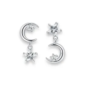Asymmetry Moon Star Dangle Drop Earrings for Women thumbnail 1