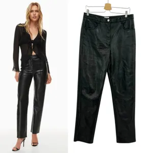 Aritzia Wilfred The Melina Pants‎ High Waisted Vegan Leather Black Size 12 thumbnail 2