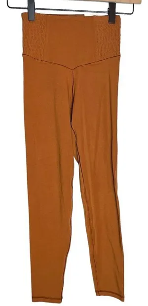 Offline By Aerie Women's XS High Waist Smocked Side Leggings Burnt Orange‎ New thumbnail 1