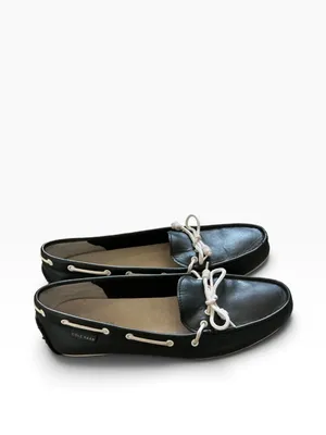 Cole Haan women’s black leather moccasins loafers driving shoes size 9.5 thumbnail 3