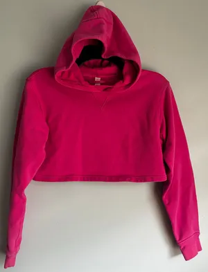 Lululemon Cropped Hoodie Size 0 Hot Pink Sweatshirt Pullover thumbnail 1
