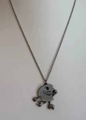 Silver-Tone Whimsical Character Pendant Necklace 20” thumbnail 1