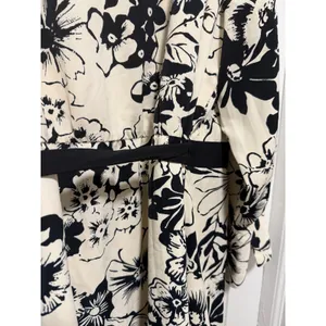 Abercrombie & Fitch Womens Black Cream Floral Wrap Mini Dress Long‎ Sleeve thumbnail 8