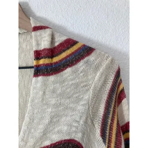 American Rag Cotton Southwestern Western Fall Knit Fringe Cardigan Sweater Large thumbnail 3