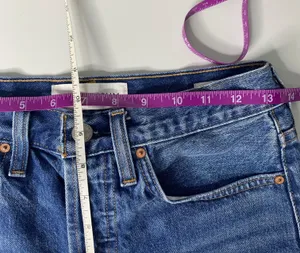 Denim Forum 25 Yoko Short Cut Off Medium Dark Wash Button Fly thumbnail 7