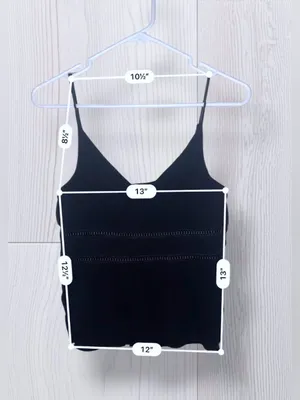 TRIXXI Black Boho Crochet Trim V-Neck Spaghetti Strap Crop Cami thumbnail 6