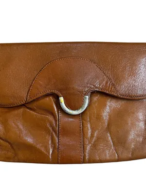 Vintage Genuine Leather Clutch Wristlet Envelope Bag Buckle Snap Button Casual thumbnail 2