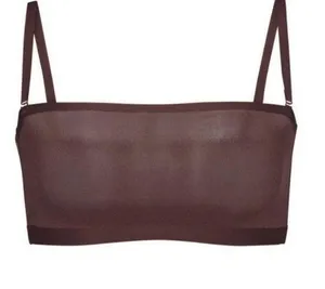 NEW Skims Sheer Sculpt Bandeau Bra in Cocoa Brown XXS thumbnail 1
