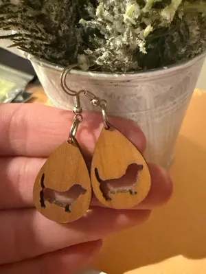 Handmade basset hound earrings  thumbnail 1