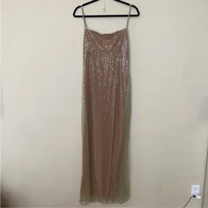 LIMITED EDITION House‎ of CB XL 'Alondra' Cafe Au Lait Beaded Maxi Dress NWOT XL thumbnail 4