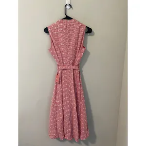 Yumi Kim NWT Red Gingham Floral Embroidered Belted Midi Dress Size 8 thumbnail 4