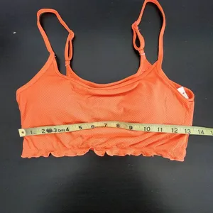 Aerie Orange Cropped Bikini Top NWT Size Medium Orange Textured Swim Top thumbnail 10