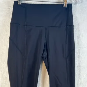 Lululemon Align High Rise Crop Flare Leggings Black Size 4 Perforated Detail‎ thumbnail 2