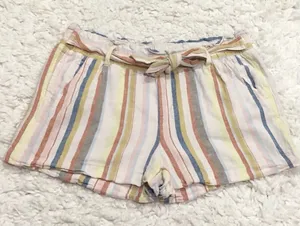 Jolt Linen Blend Stripe Multi Color Tie Shorts‎ Medium thumbnail 1