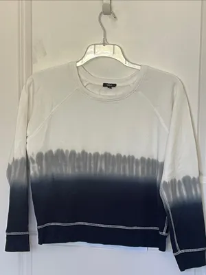 Rails Theo Charcoal Dip Dye Sweatshirt XS Crewneck French Terry thumbnail 2