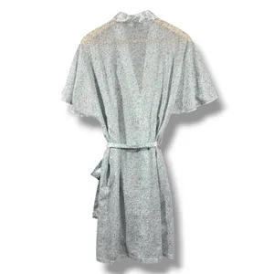 Vintage St Michael Floral Wrap Robe Short Sleeve Waist Belt Size 8/10 thumbnail 5