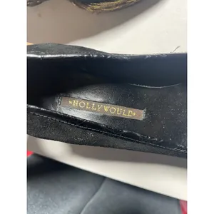 Hollywould Lexington Wedges Women 36 Black Suede Croc Peep Toe Platform Heels thumbnail 6