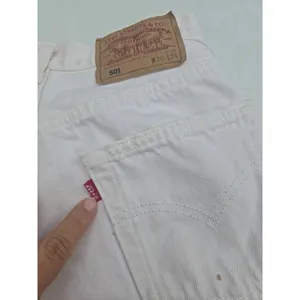 Levi’s 501 Vintage Cut Off Shorts White Distressed Made in USA High Rise W30 Wm thumbnail 6