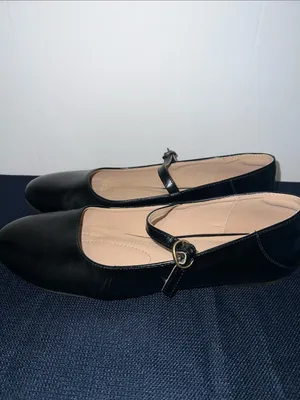 Women's Black Mary Jane Flats with Buckle Strap Size 10 thumbnail 2