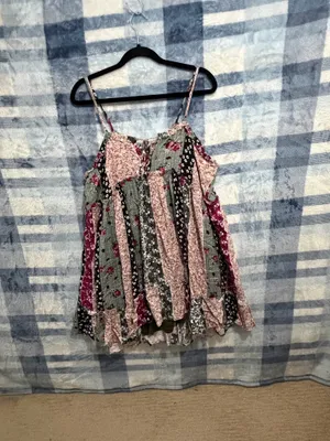 Loveriche Floral Patchwork Tiered Slip Dress 1X Multiple thumbnail 5