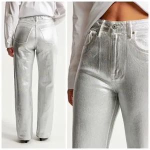 NWT Abercrombie & Fitch Jeans 25 0R High-Rise 90s Curve‎ Love Relaxed Silver thumbnail 3