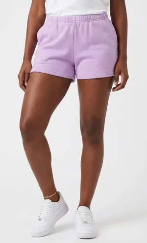 Rosio USA Lilac Purple Fleece Lounge Shorts Womens Large Elastic Waist thumbnail 1