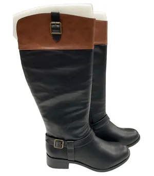 Solanz Womens Gretchen Black Side Zip Tall Boots Size 9M SKU1556 thumbnail 1