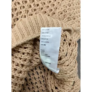 Free People Womens Open Knit Sweater Small Beige Tan Lightweight Boho Pullover thumbnail 8
