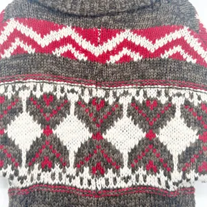 Abercrombie & Fitch Womens Brown Y2K Fair Isle Cabincore Chunky Knit Cardigan XS thumbnail 7