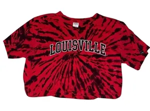Size large oversized tie dye crop top Louisville Cardinals Victoria Secret PINK thumbnail 1