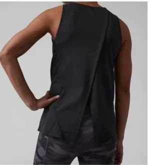 Athleta Foothill Tank top split back Black medium thumbnail 4